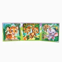 Магнитные пазлы для малышей &laquo;Зверята&raquo;, книга 3 в 1, Крошка Я