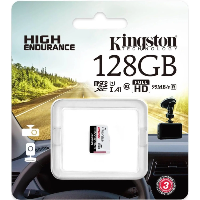Карта памяти microSDXC Kingston High Endurance, 128 Гб, UHS-I Class10 U1 A1