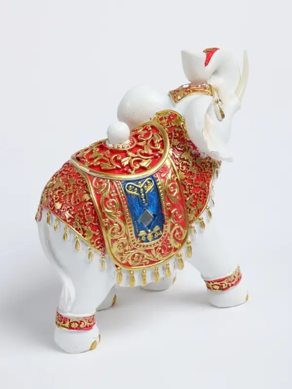 Шкатулка полистоун &laquo;Белый слон в красочной попоне&raquo; 19&times;8&times;16.5 см