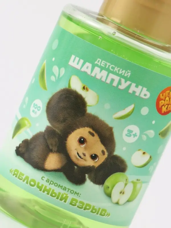 Детский шампунь, аромат яблочный взрыв, 100 мл, Чебурашка Детский шампунь, аромат яблочный взрыв, 100 мл, Чебурашка