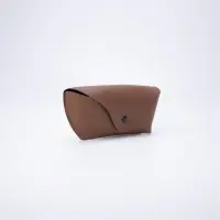 Футляр для очков на кнопке, 16 х 3,5 х 6,5 см, коричневый