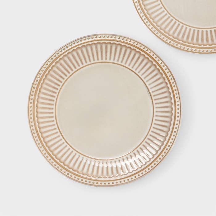 Набор тарелок 2 шт Доляна Набор тарелок 2 шт Доляна "Винтаж" 27 см, цвет бежевый