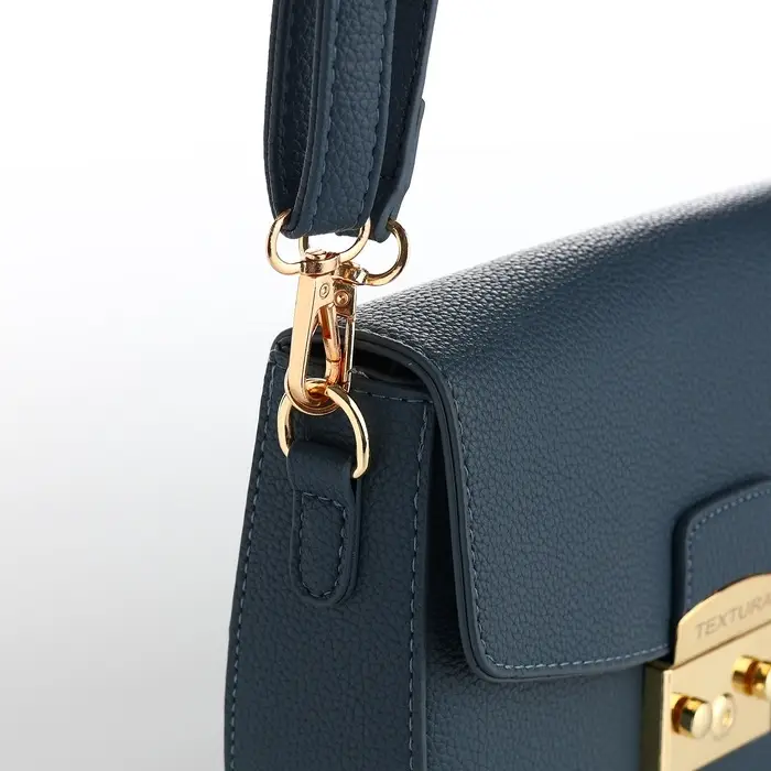 Сумка женская мессенджер TEXTURA на клапане, 23&times;6&times;15 см, синяя