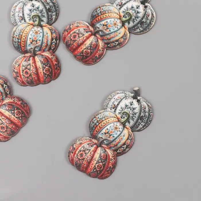 Декор для творчества дерево Декор для творчества дерево "Три узорчатые тыквы" 5,4х3,3х0,3 см