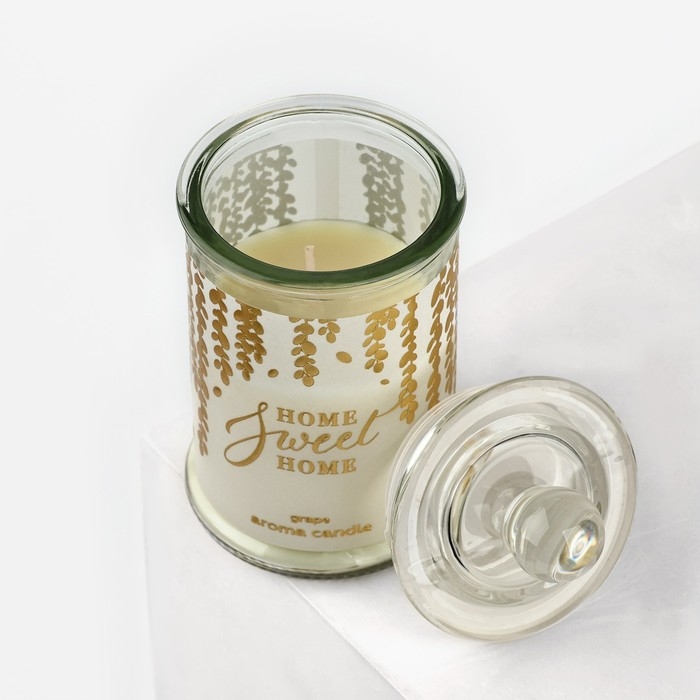 Ароматическая свеча в стекле «Sweet home», аромат винограда, 11,5 х 5,8 см. Ароматическая свеча в стекле «Sweet home», аромат винограда, 11,5 х 5,8 см.