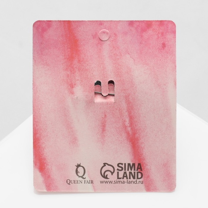 Брошь «Сердце» водопад, цвет красный в сером металле Брошь «Сердце» водопад, цвет красный в сером металле