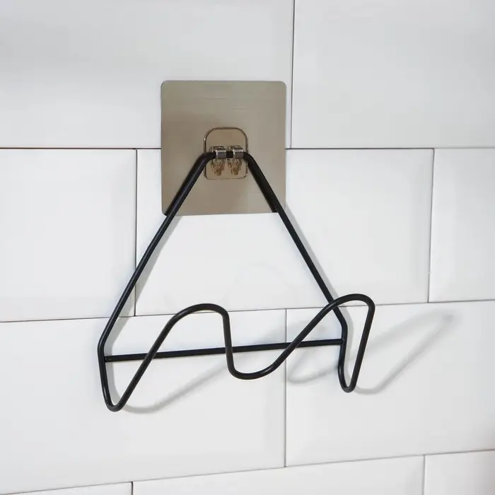 Держатель для крышек и разделочных досок Доляна, 16×8×14,6 см, на липучке, цвет чёрный