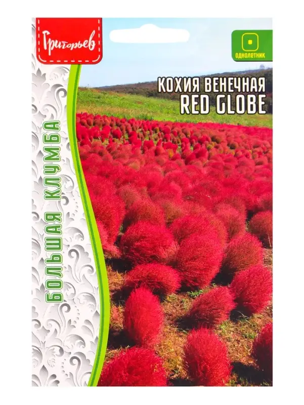Семена цветов Кохия Red Globe венечная  0,1 г.  12.29 г.