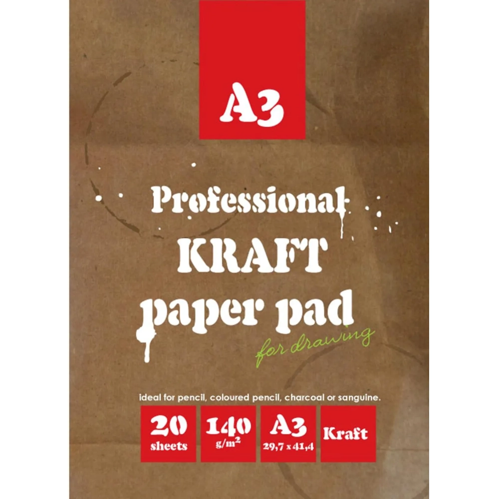 Папка для рисования и эскизов Kroyter,А3,20л,бл.крафт 140г,02649