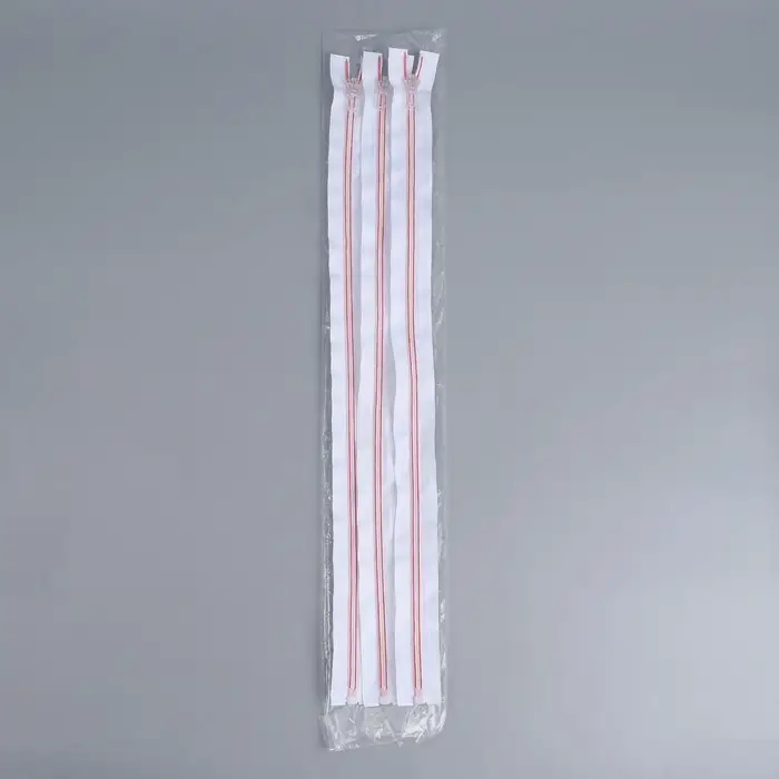 Молния «Спираль», №5, разъёмная, замок автомат, 50 см, белая, розовая Молния «Спираль», №5, разъёмная, замок автомат, 50 см, белая, розовая