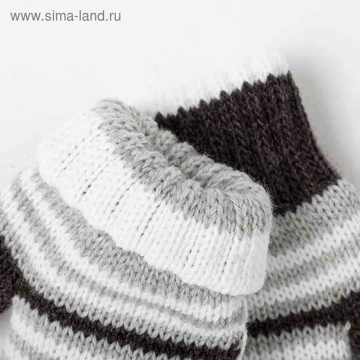 Варежки детские двойные, цвет серый, размер 12 Варежки детские двойные, цвет серый, размер 12