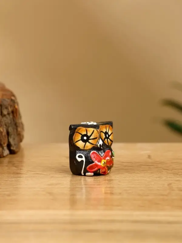 Набор сувенирный "Совята" дерево H 4, 3, 2 см, цв. чёрный