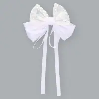 Бант для волос на заколке с лентами &laquo;Цветы&raquo;, белый, Принцессы