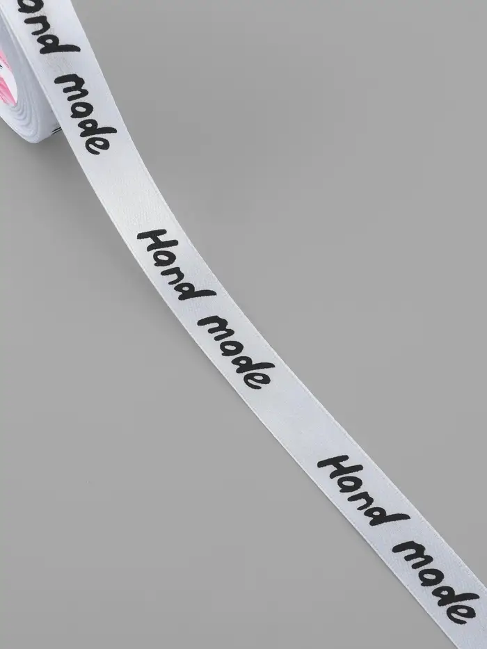 Лента атласная Hand Made, 15 мм, 23&plusmn;1 м, белая