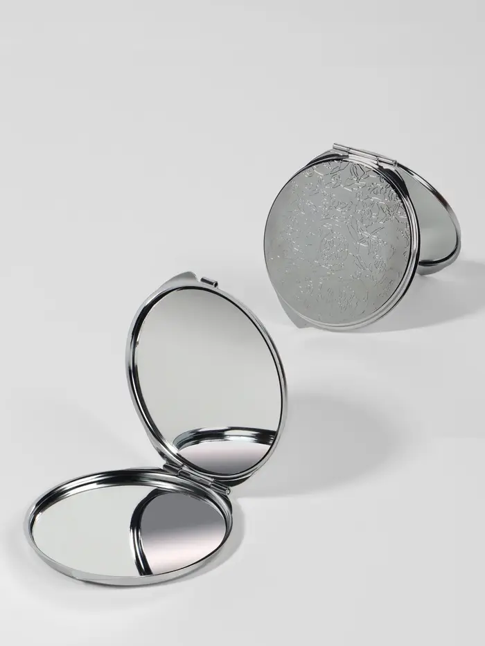 Зеркало складное, d=6 см, серебристое МИКС