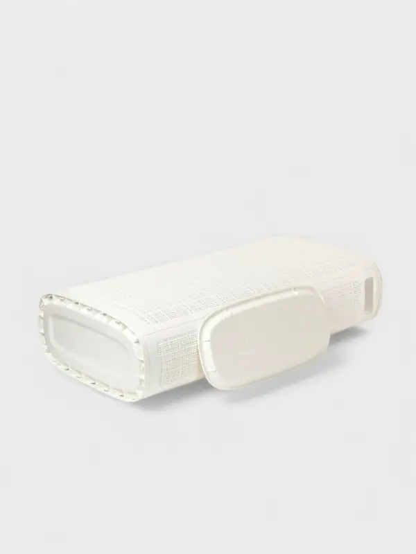 Плетёная корзина для белья с крышкой Плетёная корзина для белья с крышкой "Лён" 60л 43×20×80см, цвет белый