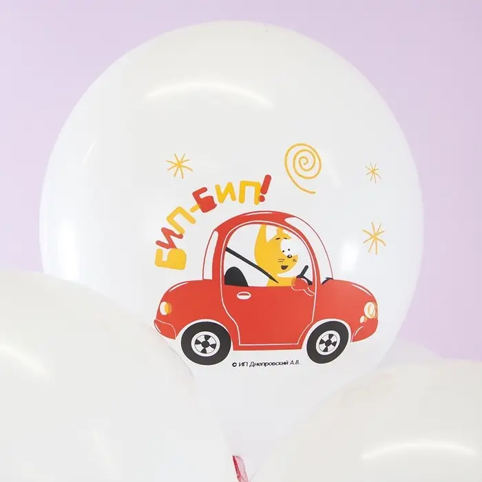 Воздушный шар латексный 12 Воздушный шар латексный 12"  "Синий трактор и Котенок Котэ" пастель, 1 ст, набор 25 штук