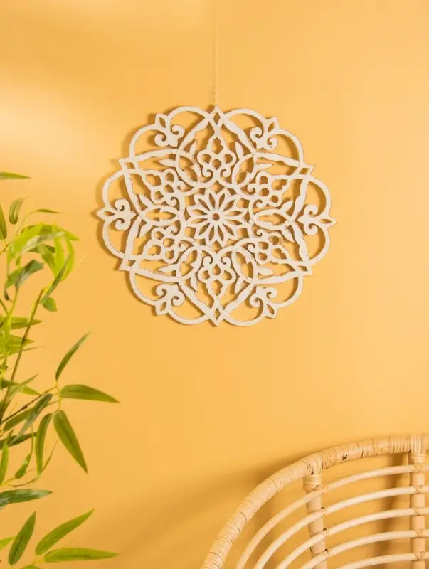 Панно «Мандала», 40×41×1 см, МДФ, бежевое