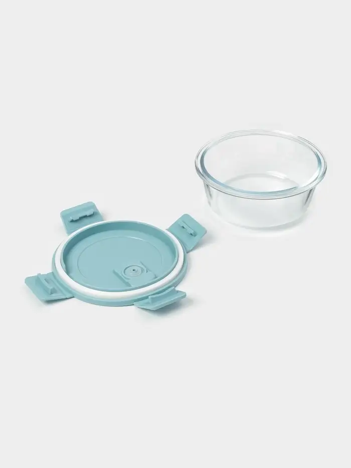Контейнер для хранения продуктов Доляна Cook and Freeze, 370 мл, 13.5&times;6 см, с крышкой, жаропрочное стекло, МИКС