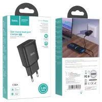 Переходник C88A СЗУ на 2 USB 2.4A HOCO черный