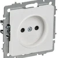 BRITE Розетка 1-местная без заземления с защитными шторками 10А РСш10-2-БрАБ арктический белый IEK