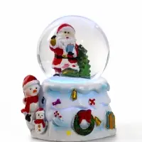 Снежный шар &laquo;Снеговички и Дед Мороз&raquo;, d=4.5 см, 3хAG3, 4.7&times;5.2&times;7 см, МИКС