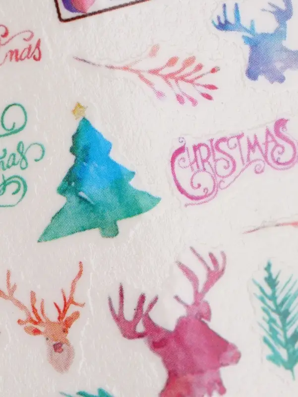 Слайдеры для ногтей «Олени», разноцветные Слайдеры для ногтей «Олени», разноцветные