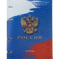 Тетрадь на кольцах A5 80л кл "Россия", пласт обл, вырубка под кольца, сменный блок офсет
