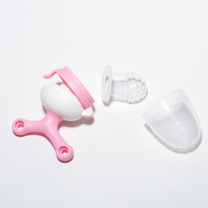 Ниблер с силиконовой сеточкой, вращающийся поршень, цвет розовый Ниблер с силиконовой сеточкой, вращающийся поршень, цвет розовый