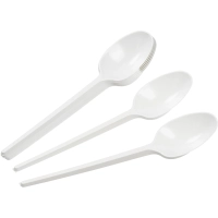 Ложка одноразовая столовая  165мм, белая, КОМУС ПС 100шт/уп