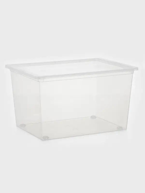 Ящик для хранения, 50 л, 53&times;38&times;30 см, с крышкой, прозрачный