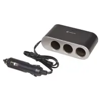 Прикуриватель-разветвитель 3 гнезда 5А + USB 1A, с выключателями нагрузки