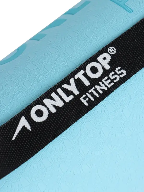 Коврик для фитнеса и йоги ONLYTOP, нескользящий, 183&times;61&times;0.6 см, цвет серый/голубой