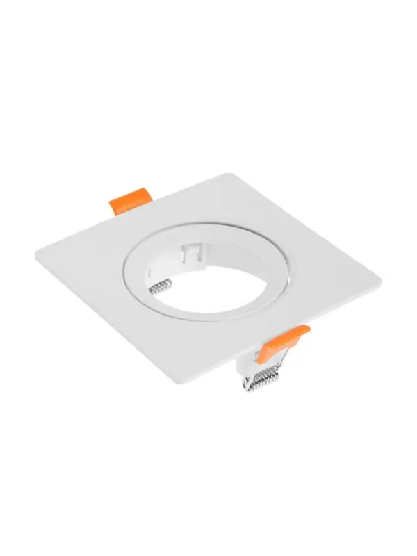 Светильник встраиваемый под лампу MR-16, поворотный, квадратный, пластиковый, белый