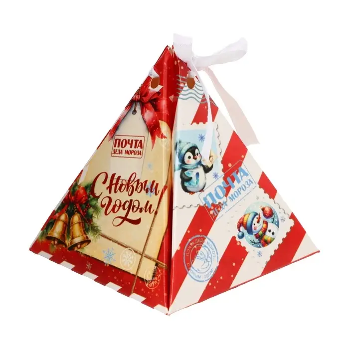 Бонбоньерка, новогодняя подарочная упаковка &laquo;Почта&raquo;, 7&times;7&times;7.5 см