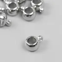 Подвеска "Бейл" 1,2х1,5 см цвет серебро