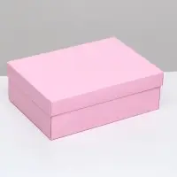 Коробка подарочная складная, упаковка, крышка-дно, розовая, 24&times;17&times;8 см
