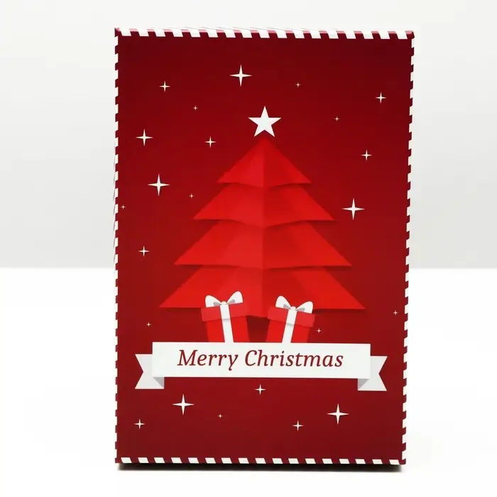 Набор подарочных новогодних коробок 3 в 1 Merry christmas, 23&times;16&times;9.5 - 19&times;12&times;6.5 см
