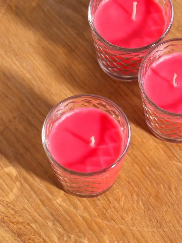 Ароматическая свеча в стакане, набор 3 шт., по 50 мл, 10 ч, 32 г, земляника