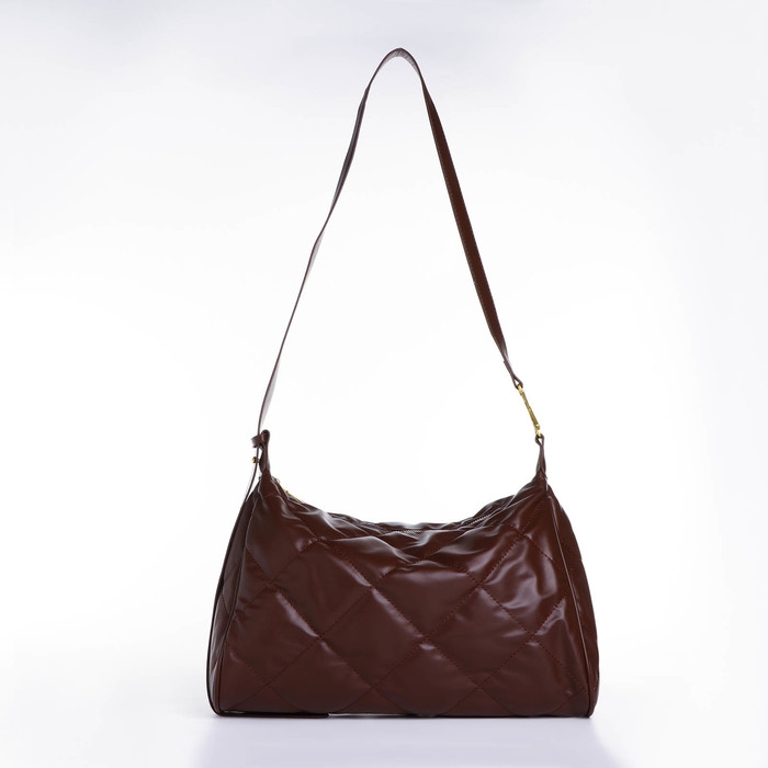 Сумка-мешок на молнии, цвет тёмно-коричневый