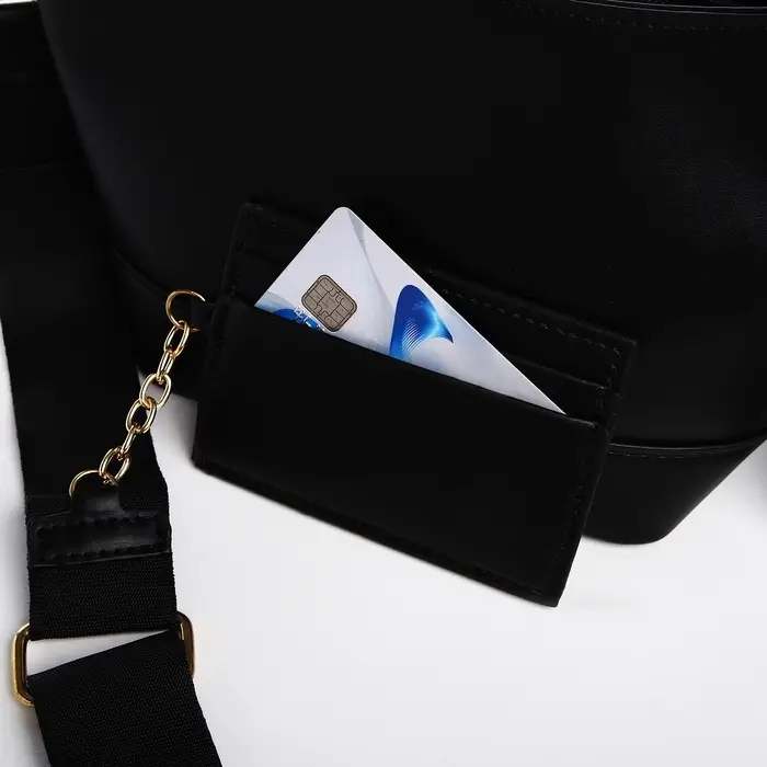 Сумка женская кросс-боди на молнии, 25&times;8&times;15 см, чёрная