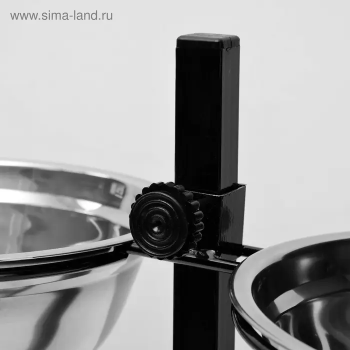 Подставка с мисками, 2&times;2 л, высота 50 см, разборная, чёрная