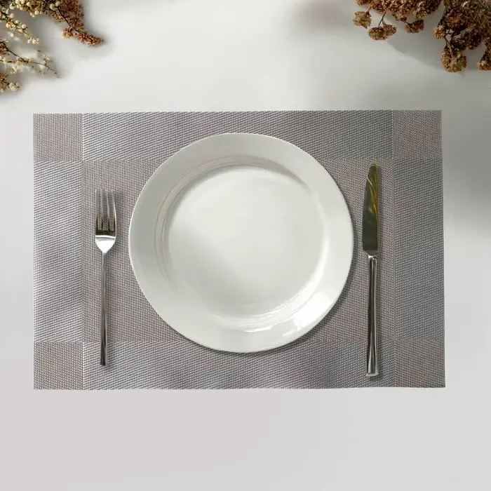 Салфетки сервировочные на стол Доляна &laquo;Шахматы&raquo;, 45&times;30 см, 4 шт., серые