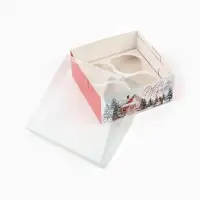 Коробка для капкейка &laquo;Счастливого Нового года!&raquo;, 16&times;16&times;7.5 см