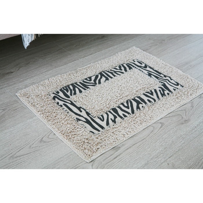 Коврик для дома Доляна «Зебра», 40×60 см, цвет молочный Коврик для дома Доляна «Зебра», 40×60 см, цвет молочный