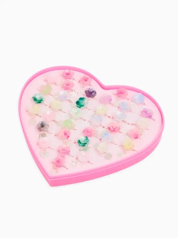 Кольцо &laquo;Выбражулька&raquo; цветок фиалка с подвеской, МИКС, безразмерное (фас. 36 шт.)