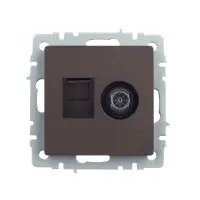 BRITE Розетка двойная TV+RJ45 кат.5E РТВ/РК12-БрТБ темная бронза