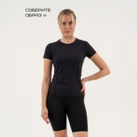 Футболка женская Resport, р. 46, цвет чёрный, базовая, со вставками