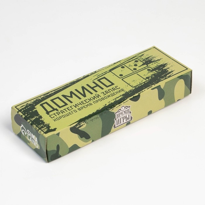 Домино Время Игры  Домино Время Игры "Стратегический запас", костяшка 3.7 х 1.9 см, 14.7 х 5 х 2.7 см