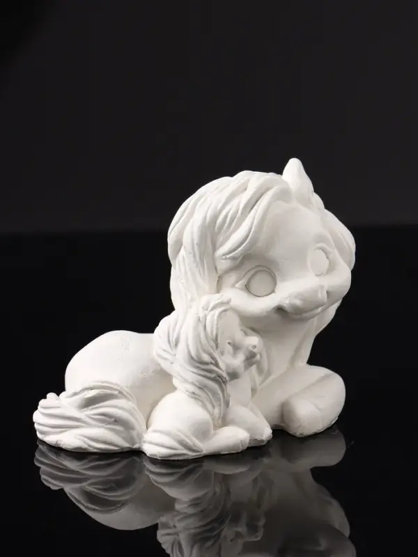 Фигура "Пони мама" 9х7х6 см, натуральный, гипс